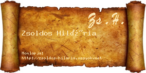 Zsoldos Hilária névjegykártya